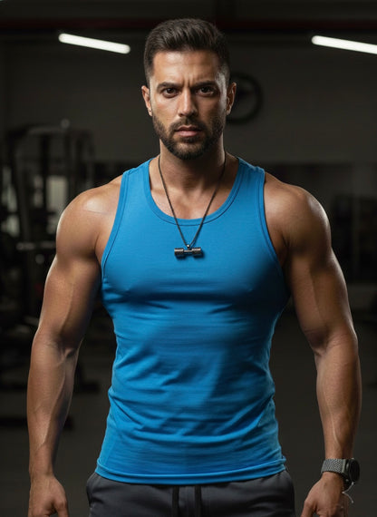 Men Black Tone Stainless Steel Dumbbell Pendant Necklace