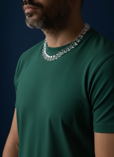 Men Transparent Acrylic Chain Necklace with Metal Clasp