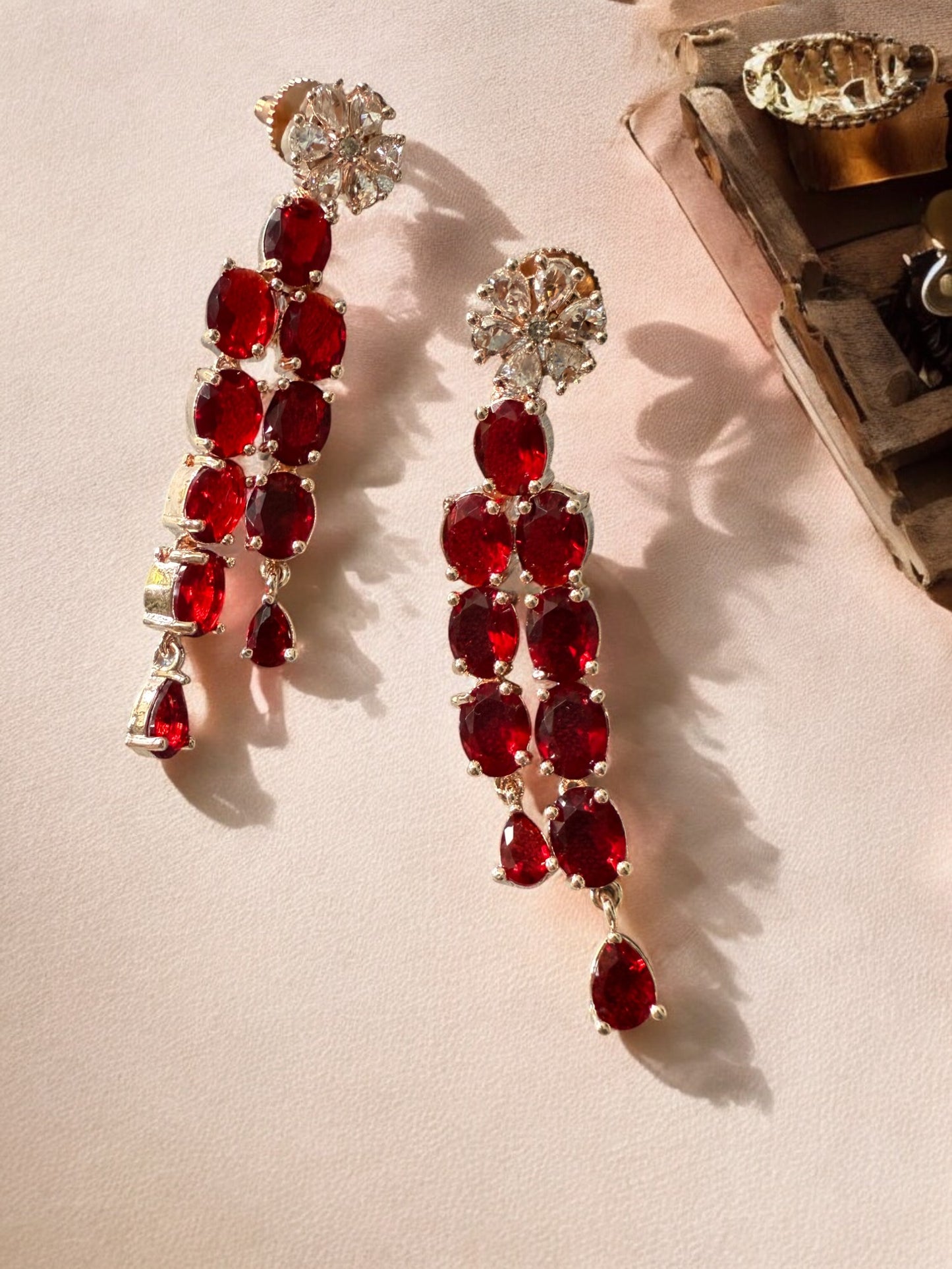 Rhodium Plated Statement Cubic Zirconia Stone Studded Jewellery Set