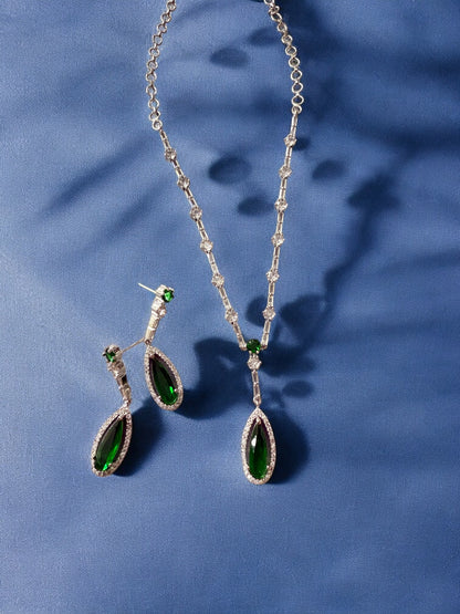 Designer Stone-Studded Necklace Set with Matching Earrings