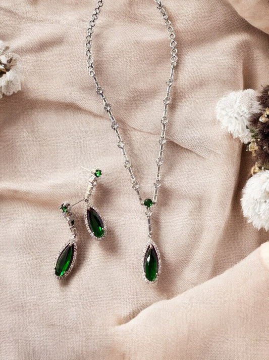 Designer Stone-Studded Necklace Set with Matching Earrings