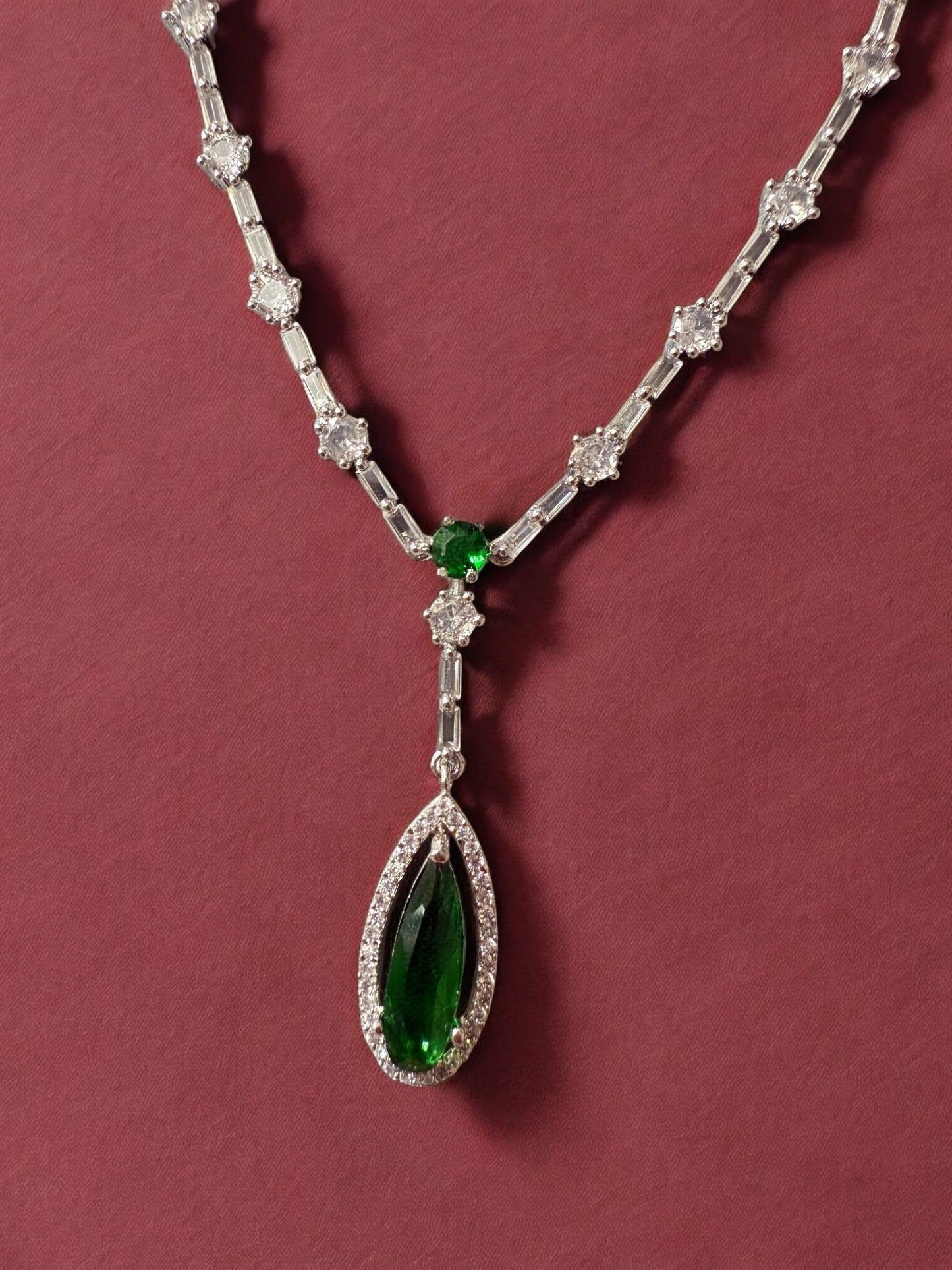 Designer Stone-Studded Necklace Set with Matching Earrings