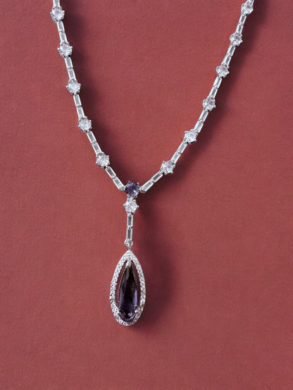 Classic Stone-Studded Necklace Set with Matching Earrings