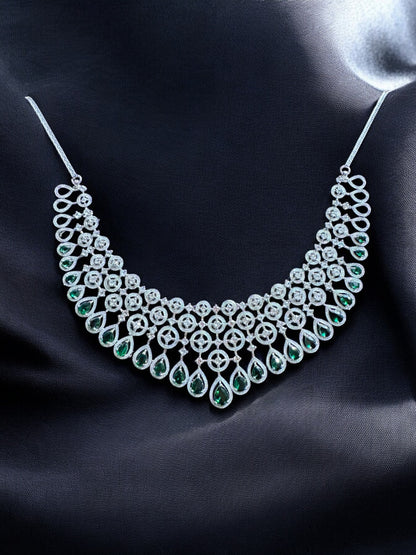 Ruby Red Premium Stone Studded Necklace Set