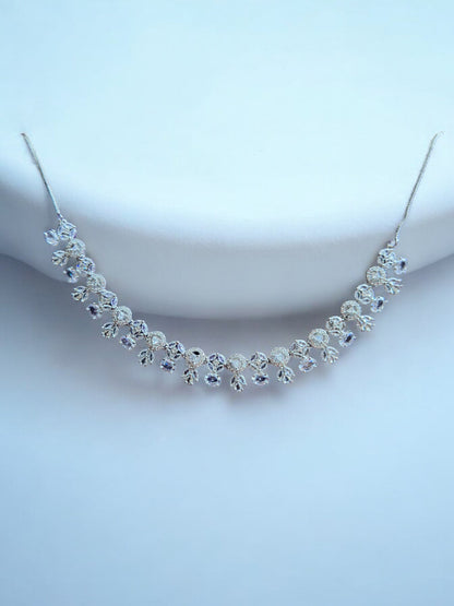 Cubic Zircon Silver Necklace Set
