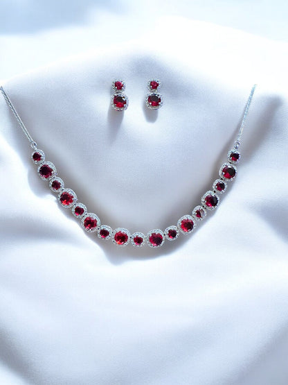 Green Premium Stone Studded Necklace Set