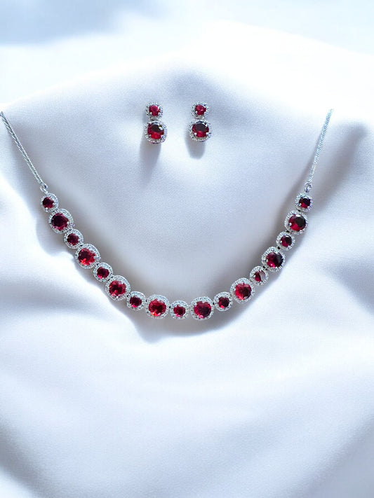 Green Premium Stone Studded Necklace Set