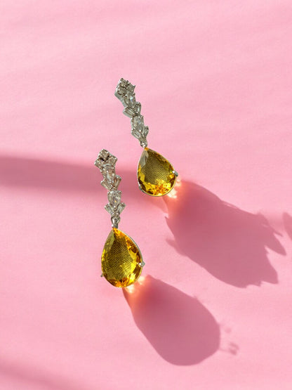 Yellow Rhodium Plated Cubic Zircon Necklace Set