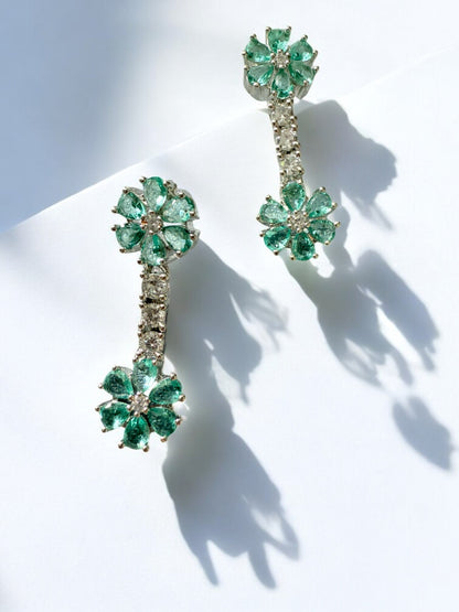 Ocean Blue Rhodium Plated Cubic Zircon Necklace Set