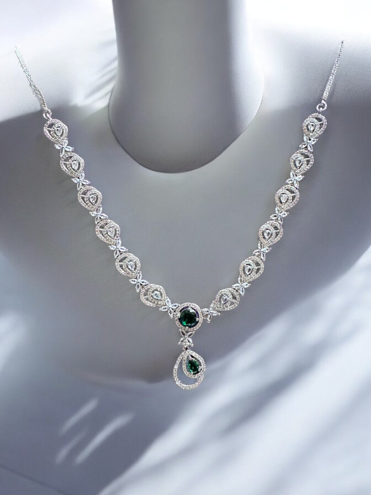 Rhodium Plated Silver Jewel Set 