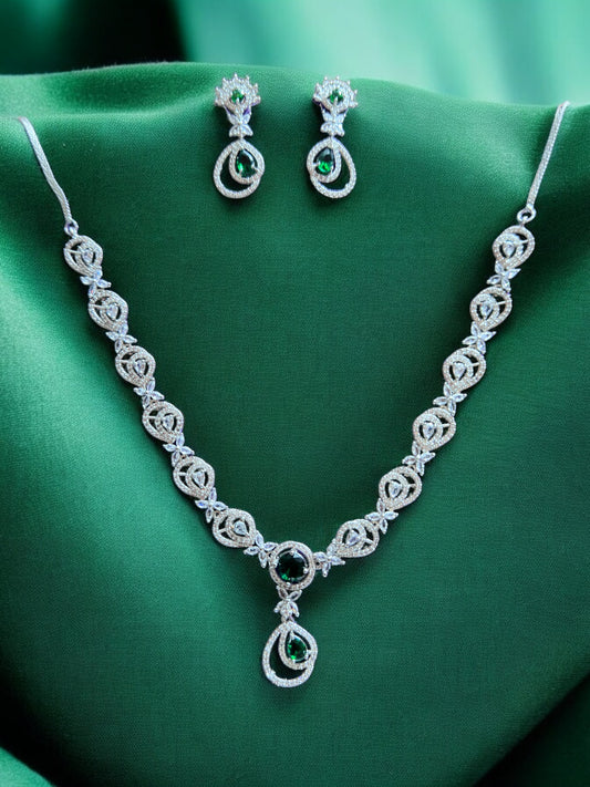 Rhodium Plated Silver Jewel Set 