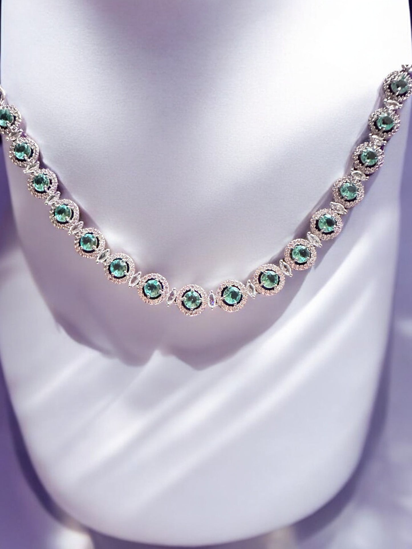 Sea Green Stone Studded Necklace