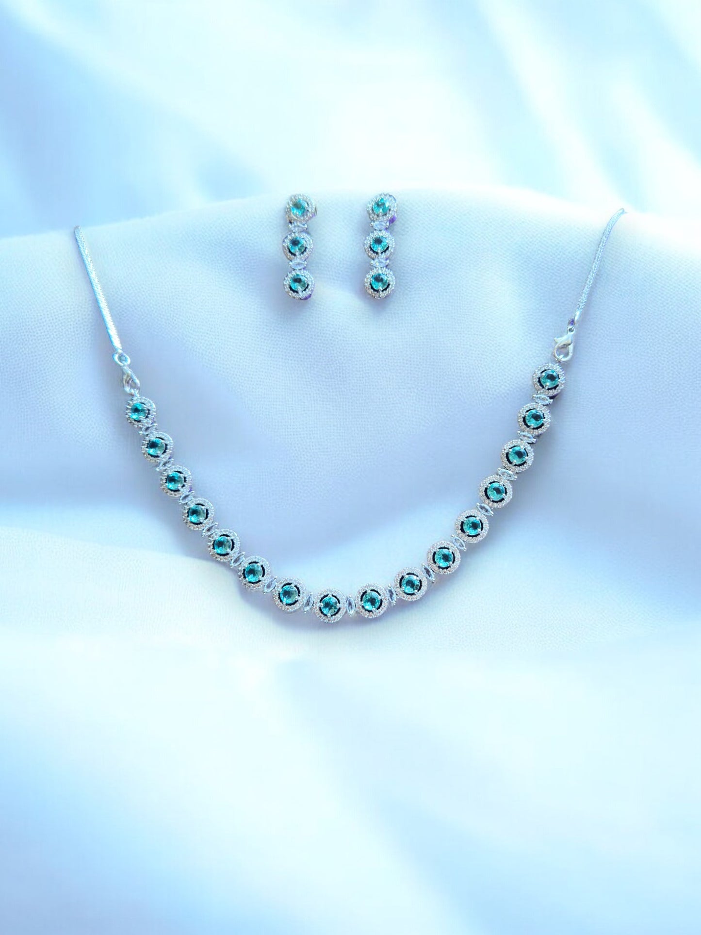 Sea Green Stone Studded Necklace