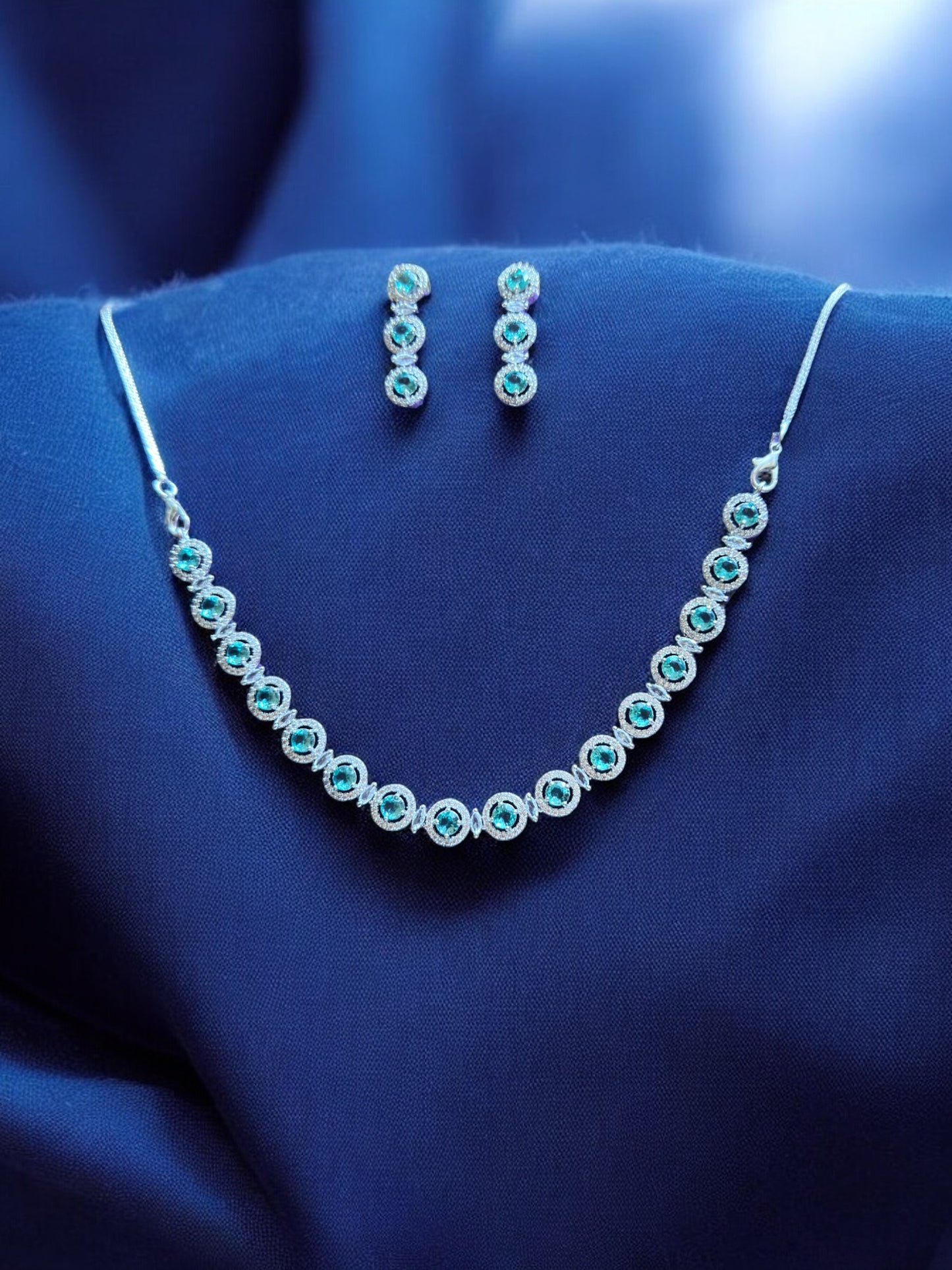 Sea Green Stone Studded Necklace