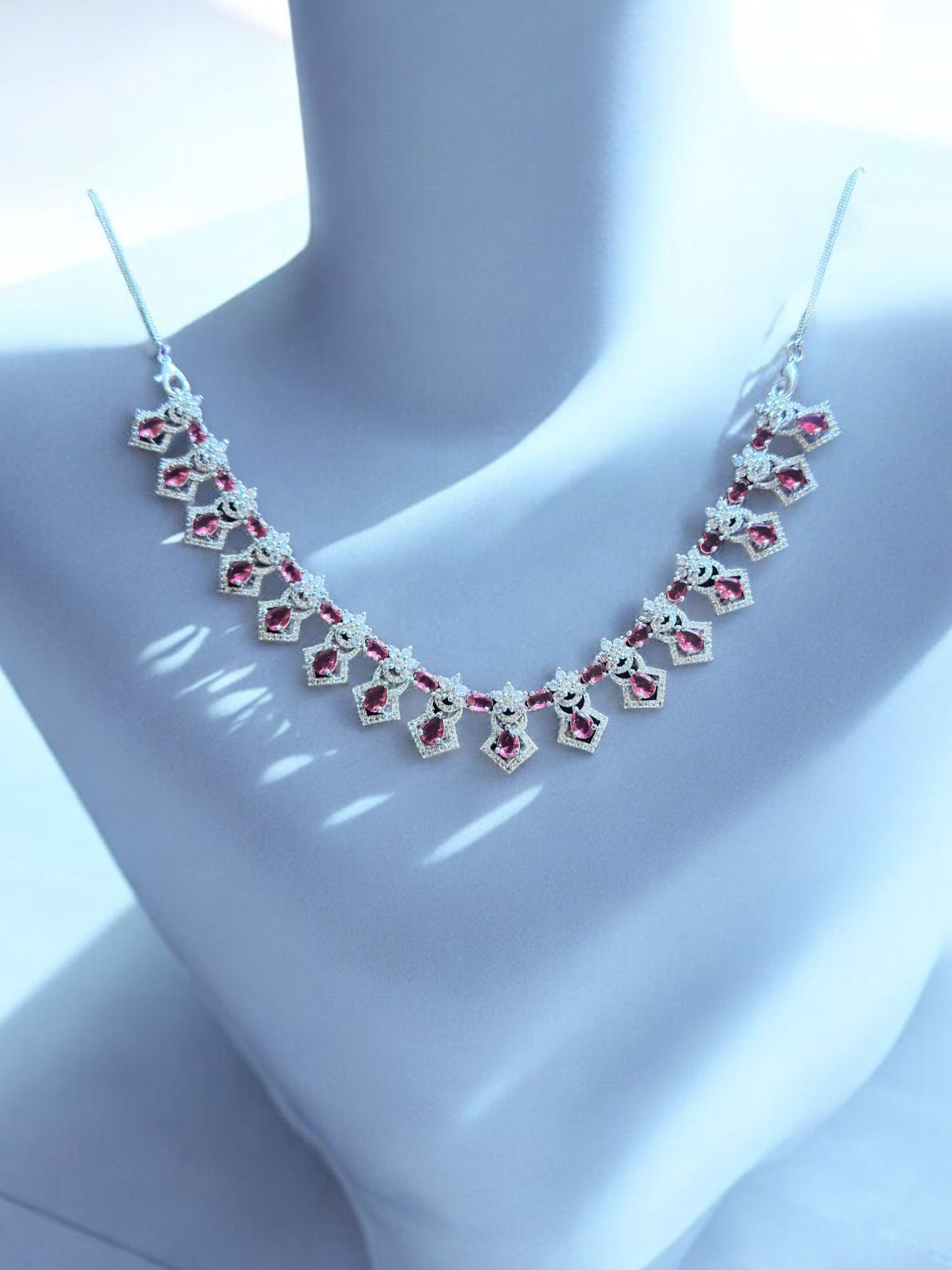 Ruby Red Stone Studded Necklace