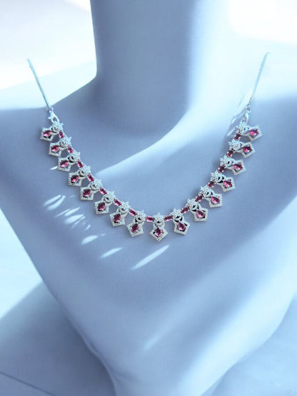 Ruby Red Stone Studded Necklace