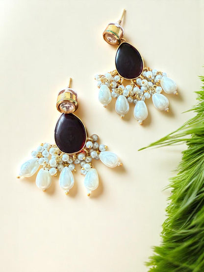 Handcrafted Beaded Chain with Baroque Pearls and Tanjore Pendant Set