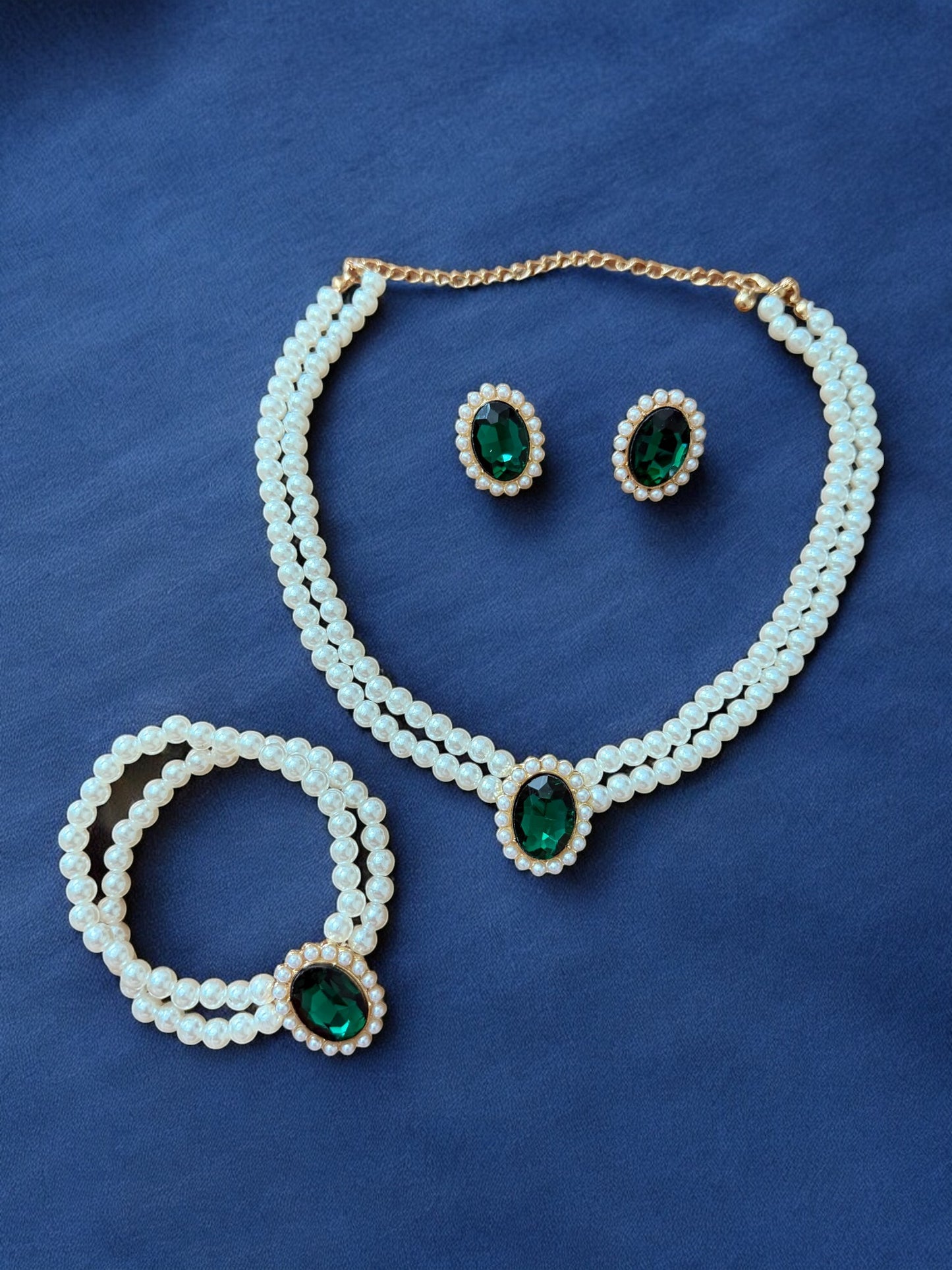 Elegant Imitation Pearl Beaded Choker Set