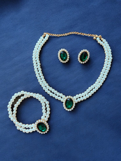 Elegant Imitation Pearl Beaded Choker Set