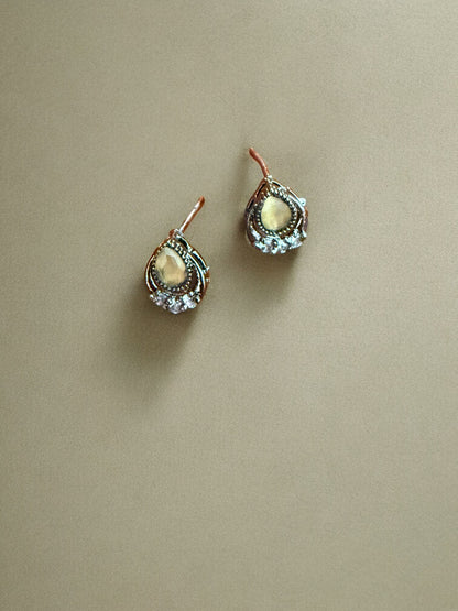 Statement Multicoloiur Teardrop Floral Necklace set with Stud Earrings