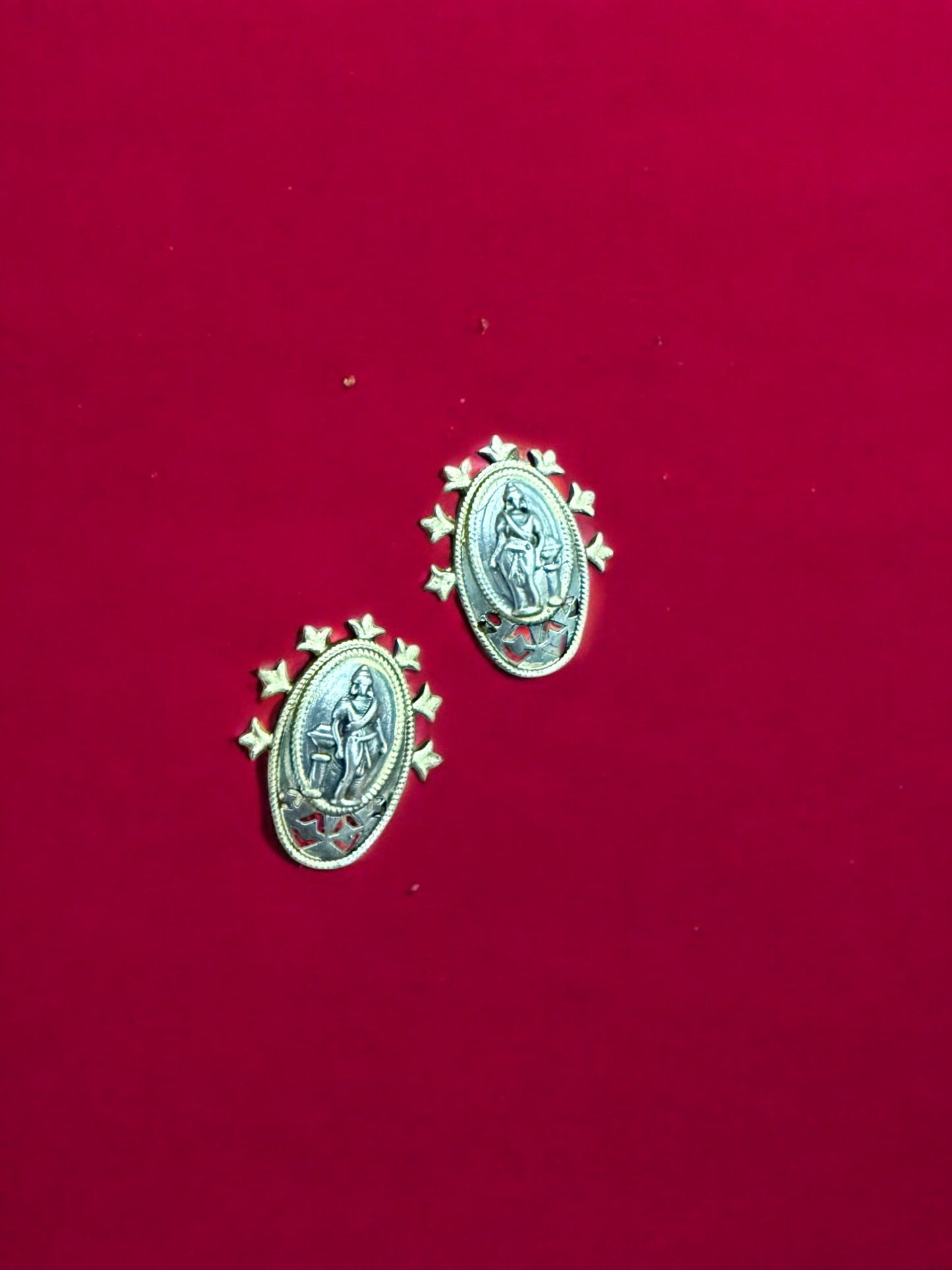 Divine Grace Oxidized Temple Pendant Set with Ring