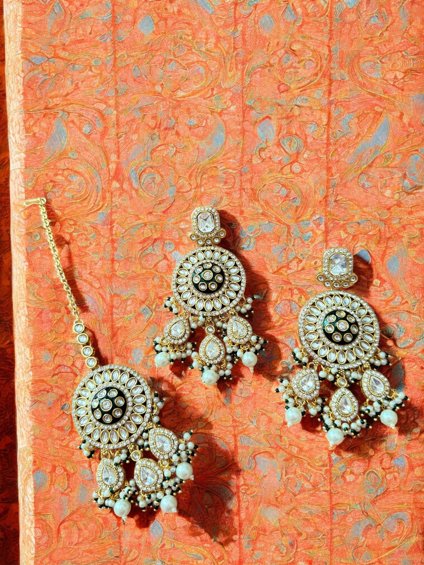 Royal Polki Pearl Bridal Set with Kundan & Stones