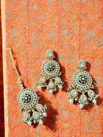 Royal Polki Pearl Bridal Set with Kundan & Stones