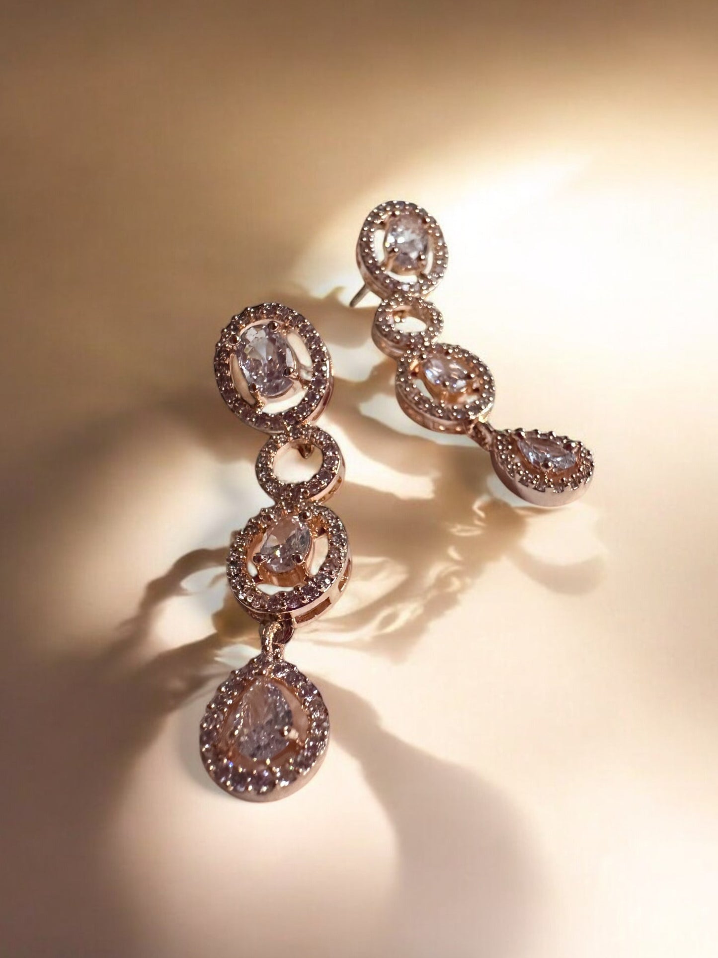 Silver Rhodium Rose Gold Plated Cubic Zircon Necklace Set