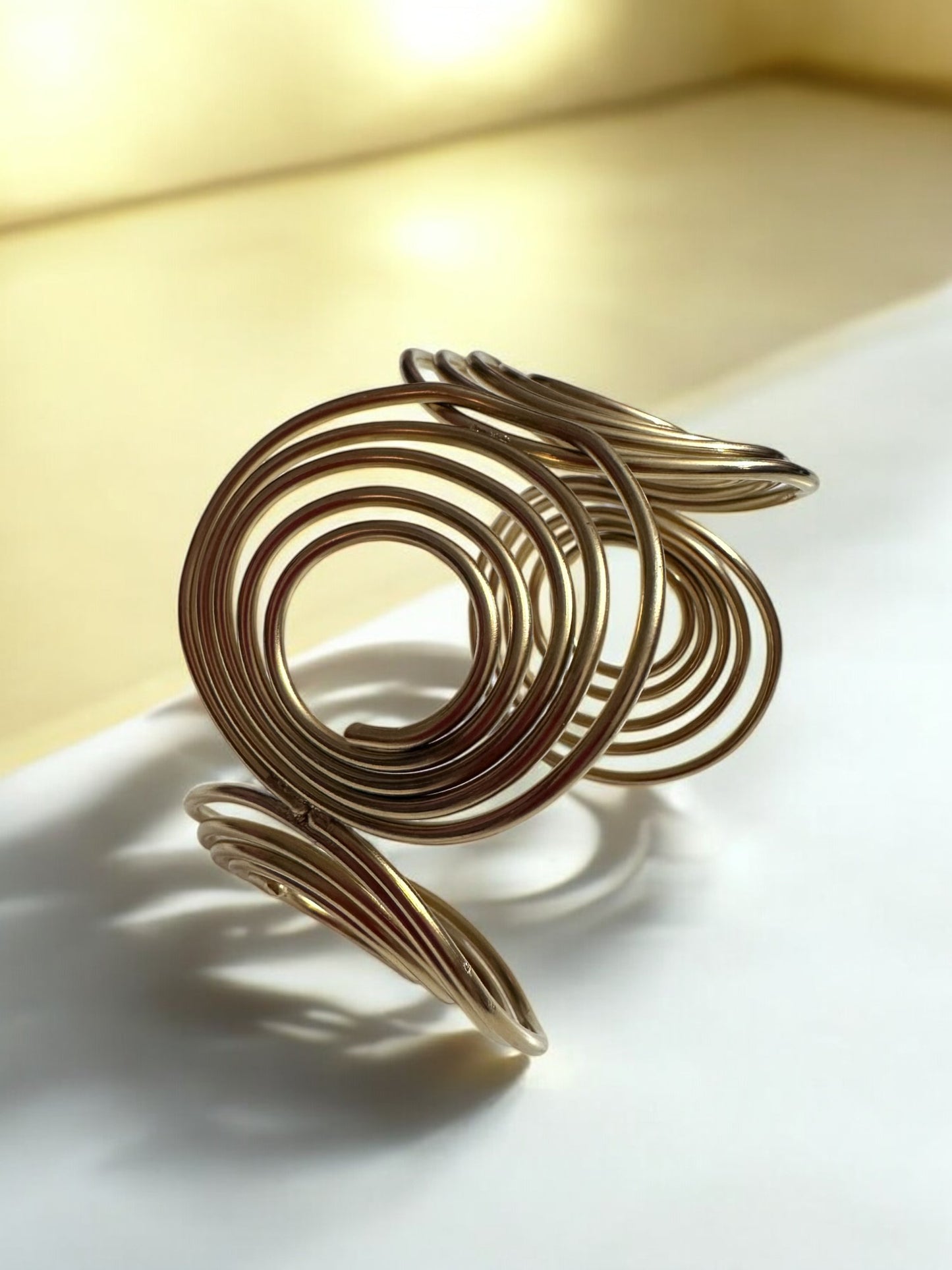 Bold Spiral Gold Cuff – A Statement of Modern Elegance