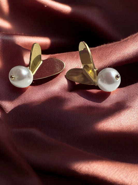 Anti Tarnish Pearl Gold Earring
