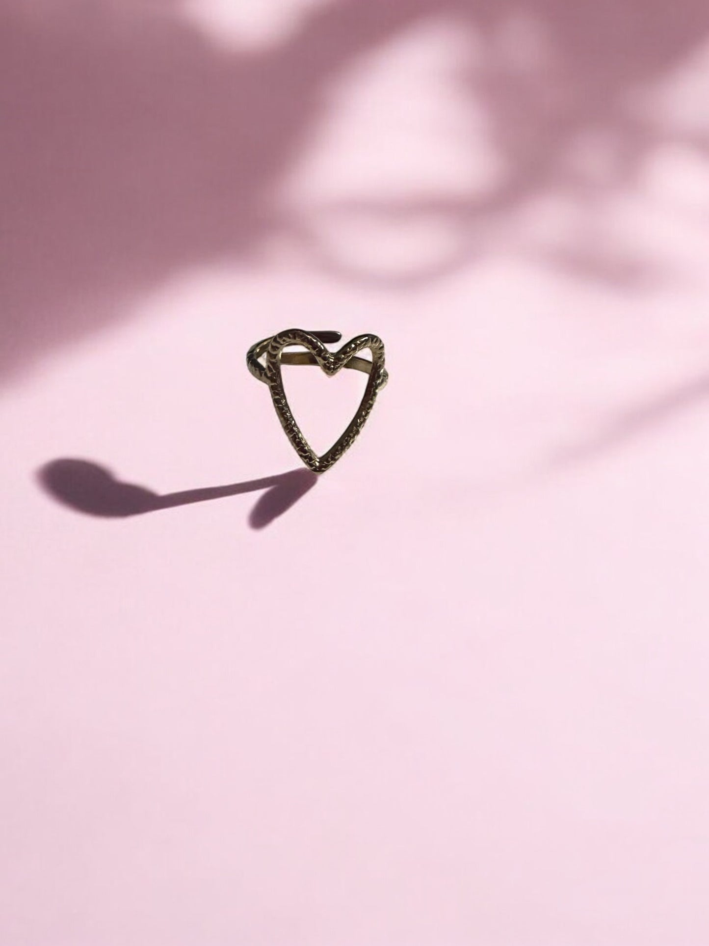 Delicate Open-Heart Gold Ring