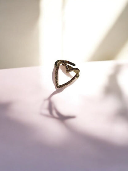 Delicate Open-Heart Gold Ring