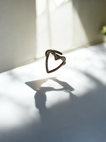 Delicate Open-Heart Gold Ring