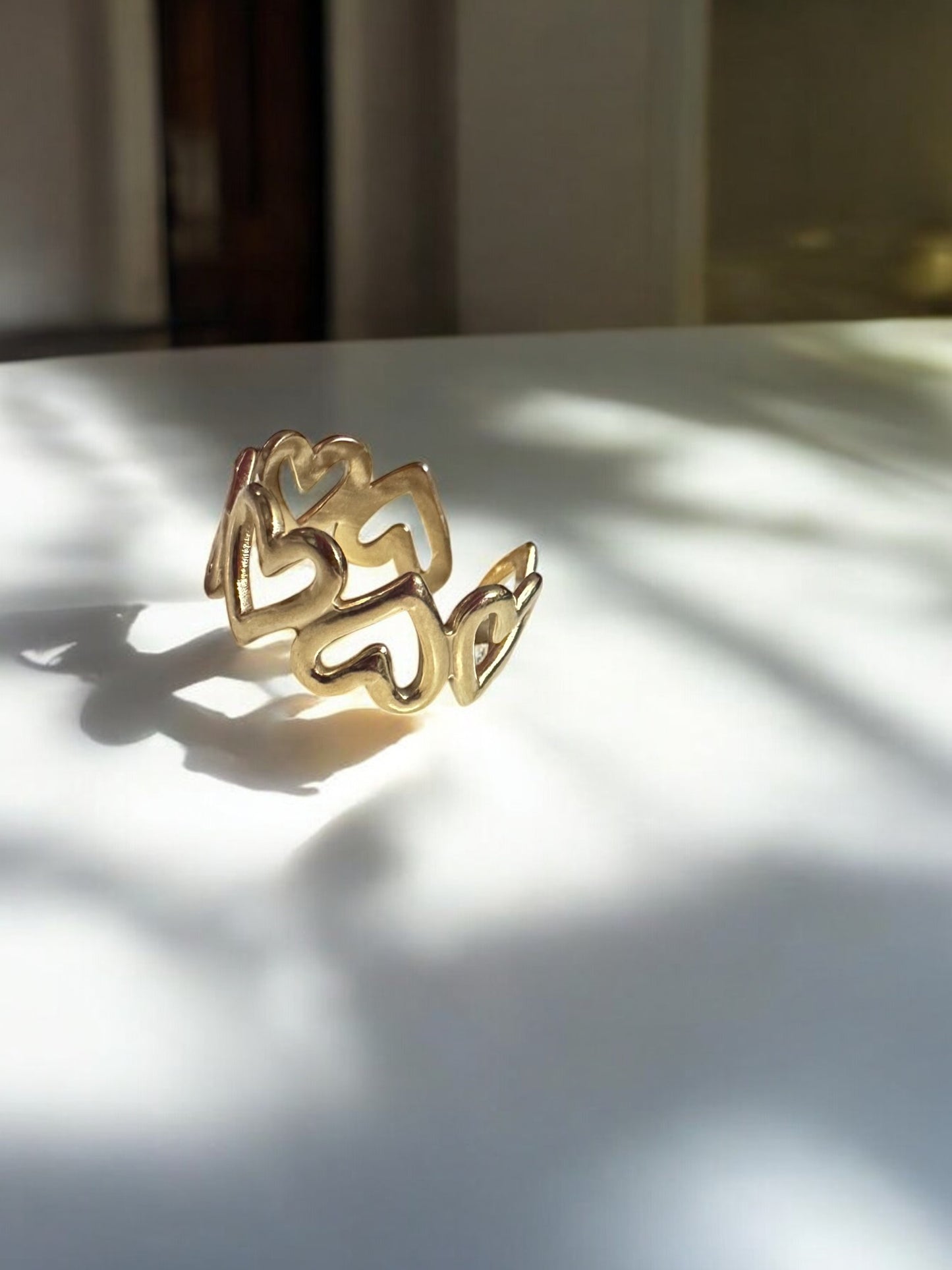 Golden Heart Link Ring