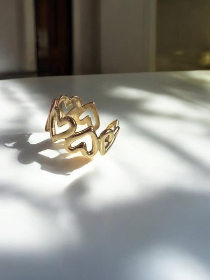 Golden Heart Link Ring