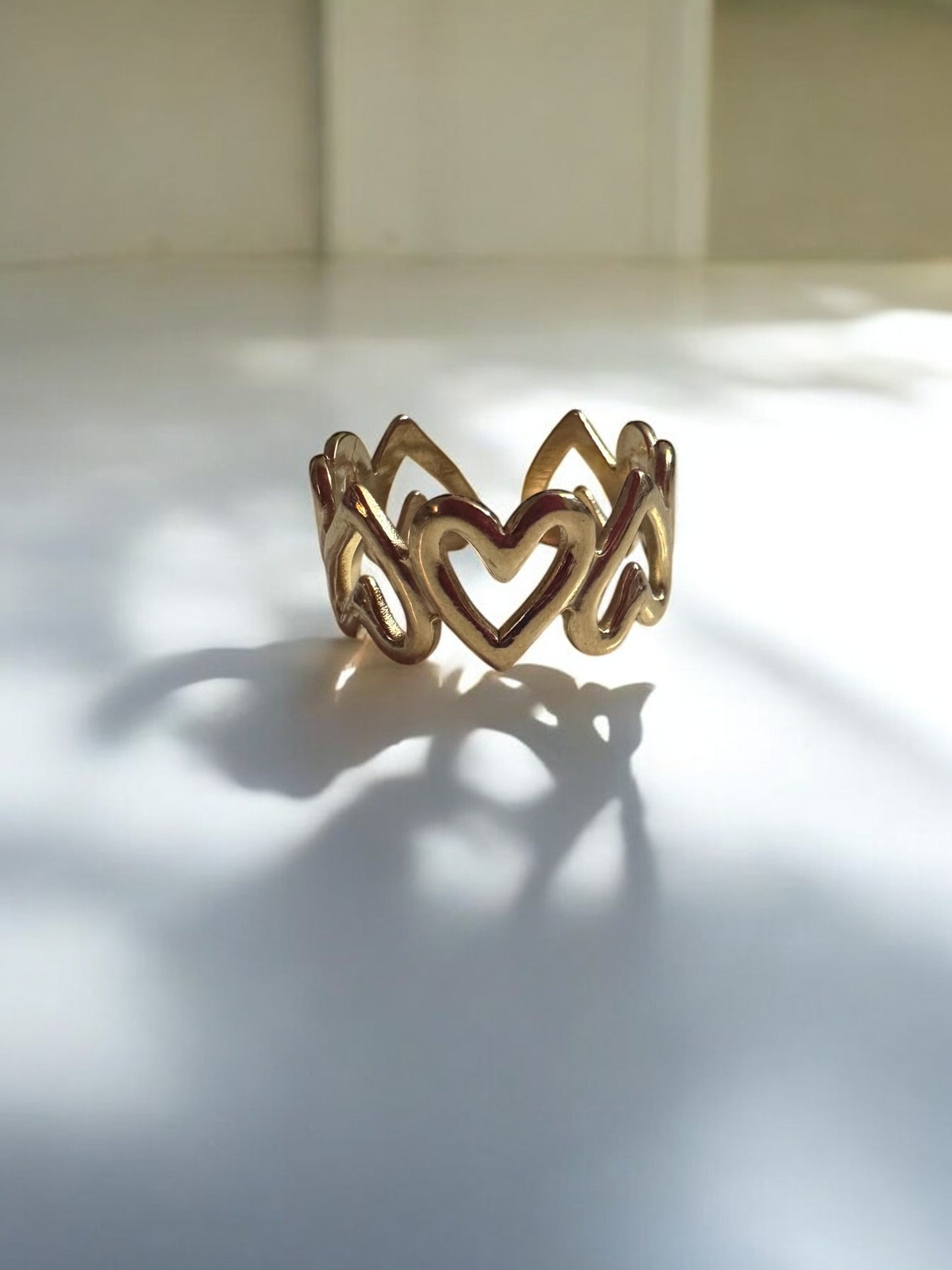 Golden Heart Link Ring
