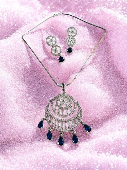 Rhodium Plated Premium Design Pendant Set