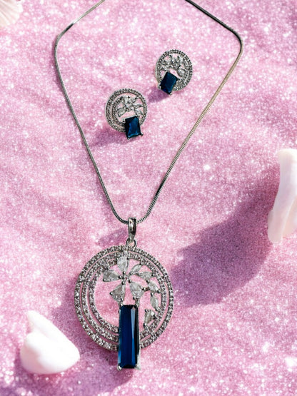 Rhodium Plated Premium Pendant Set