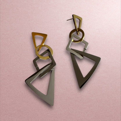 Edgy Elegance: Geometric Drop Earrings for a Modern Look