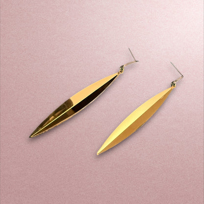 Sleek & Chic: Gold Leaf Drop Earrings