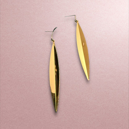 Sleek & Chic: Gold Leaf Drop Earrings