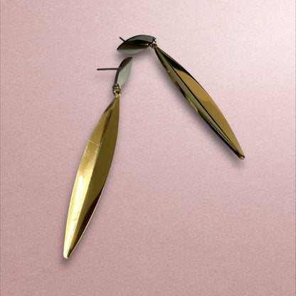 Sleek & Chic: Gold Leaf Drop Earrings