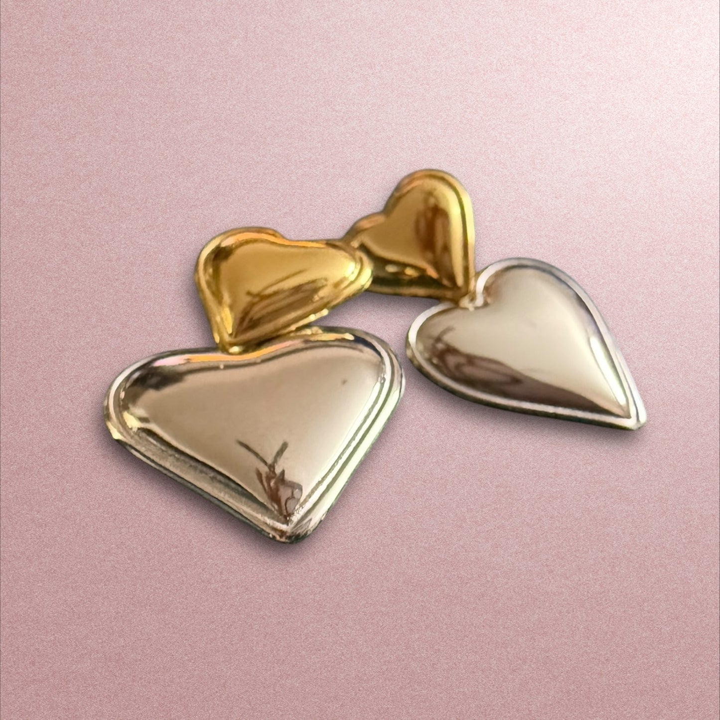 Timeless Elegance: Dual-Tone Heart Earrings for a Chic Statement