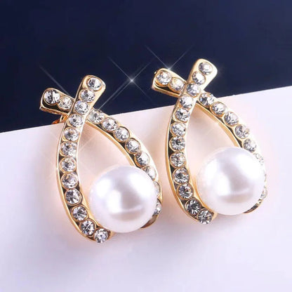 Luxurious Pearl and Diamond Accent Earrings