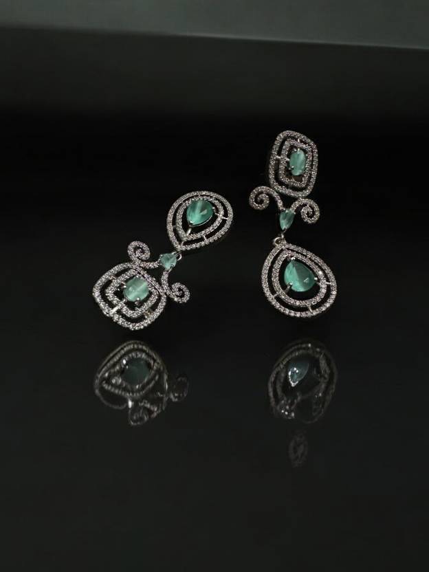 Premium Rhodium Plated Stone Studded Necklace Set