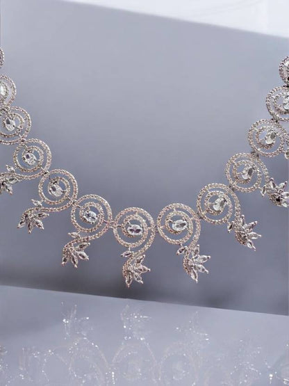 Rhodium Plated Silver Necklace Set