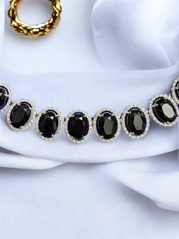 Rhodium Plated Silver Black Jewel Set 
