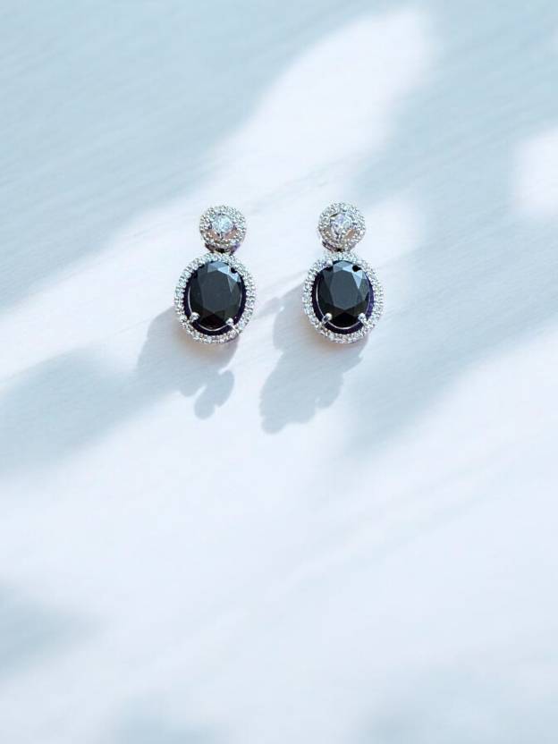 Rhodium Plated Silver Black Jewel Set 