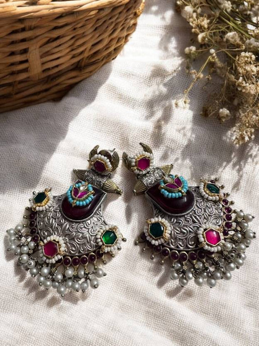 Jadau Pachi Kundan Bridal Earrings Alloy Drops & Danglers