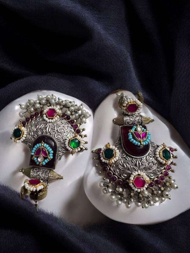 Jadau Pachi Kundan Bridal Earrings Alloy Drops & Danglers